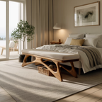 Modern Flowing Wood Bench For Furniture Accent