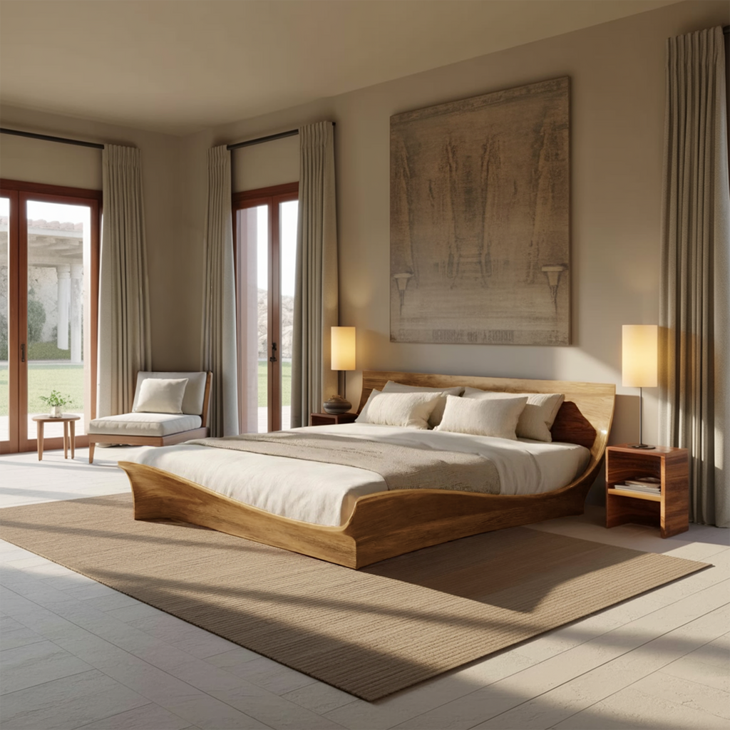 Handcrafted Bed Frame And Headboard For Modern Bedroom