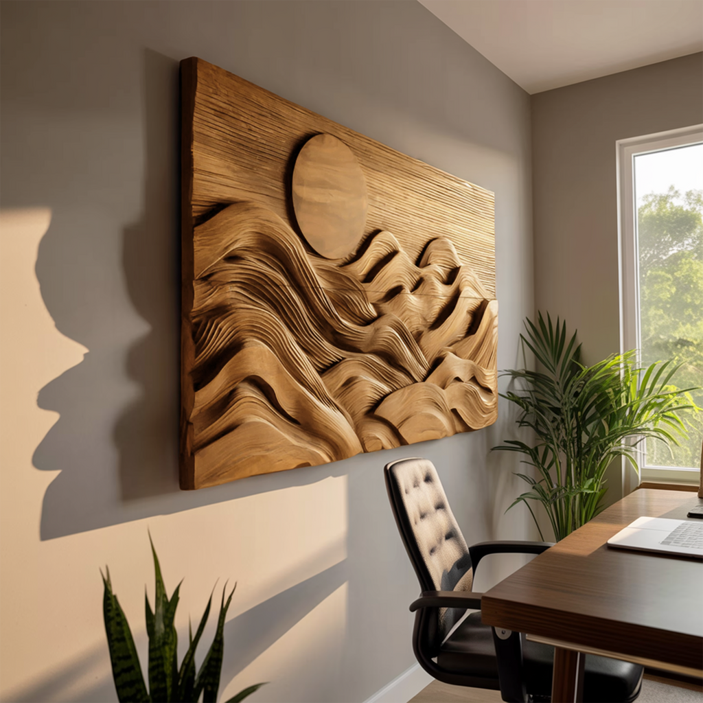 Rustic Mountain Sunrise Wall Decor For Home Interiors