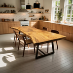 Furniture Decor Farmhouse Live Edge Dining Table Warm