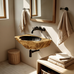Modern Wooden Wall Mounted Bathroom Sink For Floating Bathroom Design