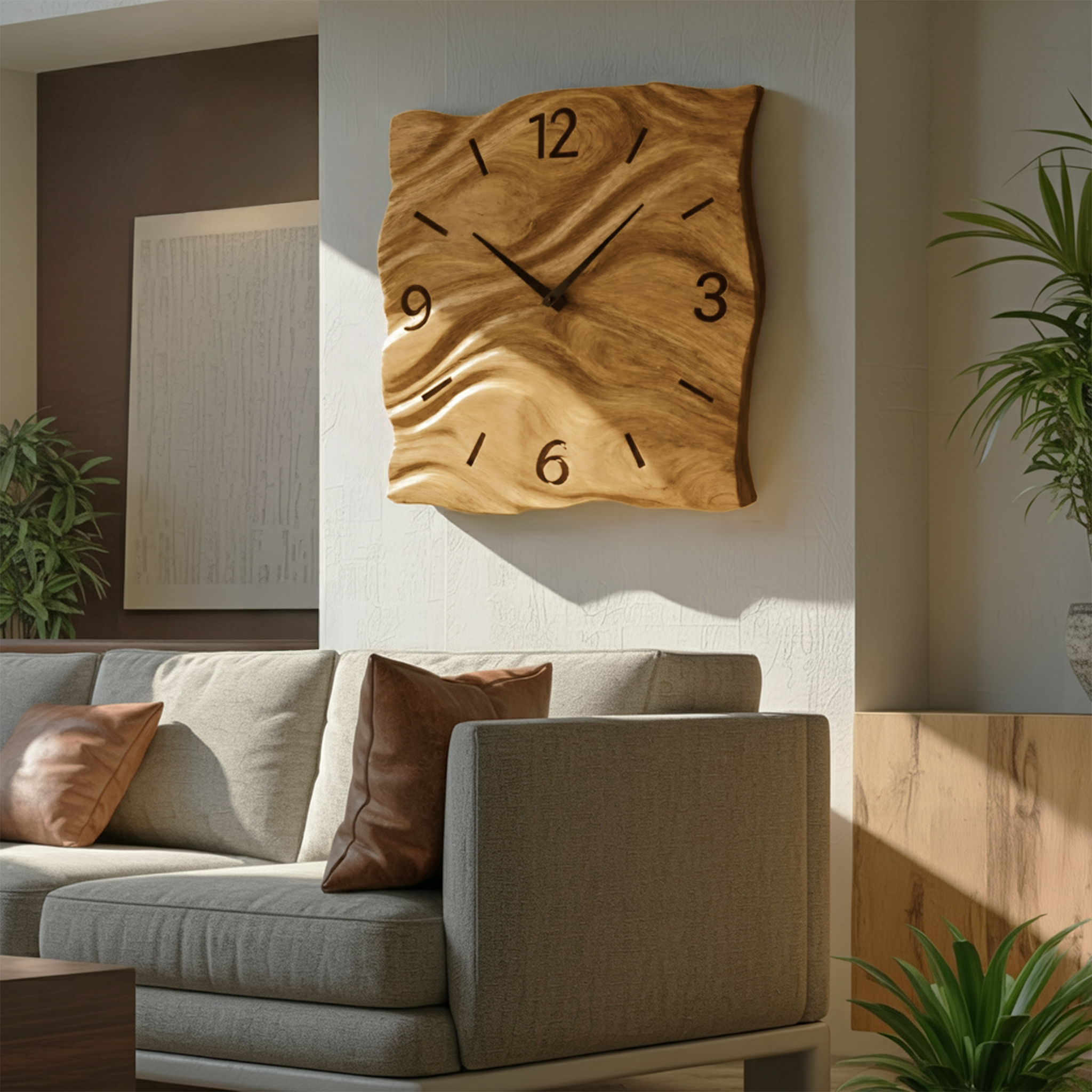 Contemporary Handcrafted Wall Clock For Living Room Interior