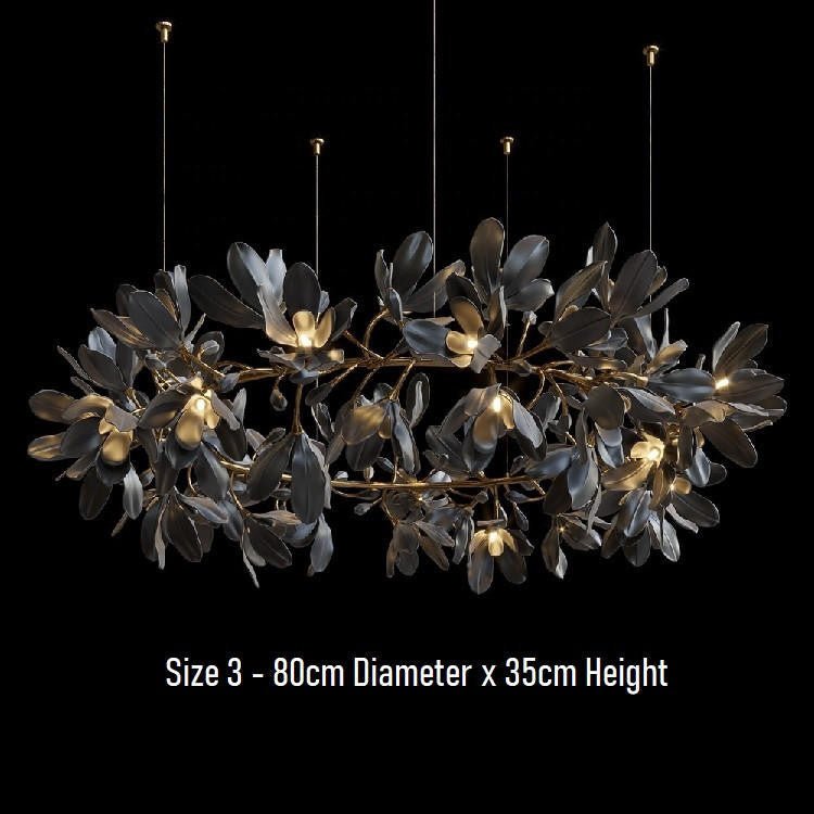 Octavia Black Branching Glass Flower Chandelier - 31.5 inches Diameter x 13.8 inches HeightDeep Golden Browncasivra