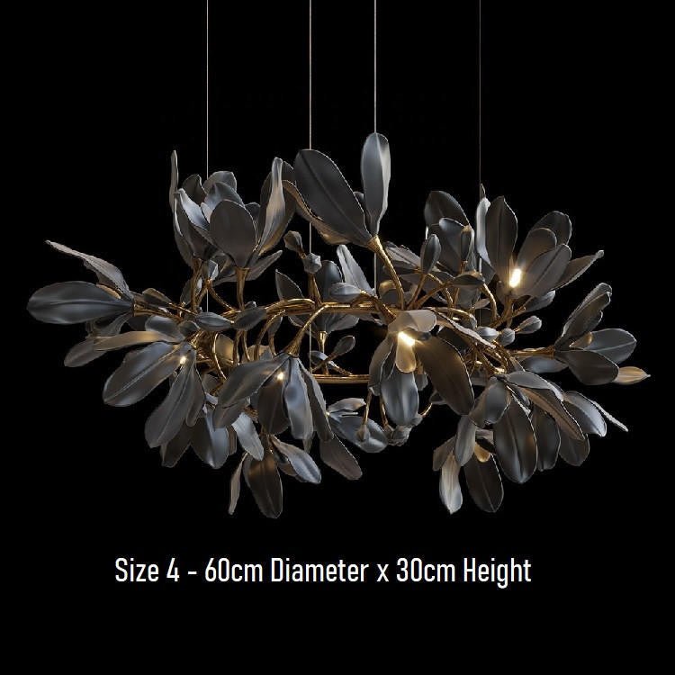 Octavia Black Branching Glass Flower Chandelier - 23.6 inches Diameter x 11.8 inches HeightDeep Golden Browncasivra