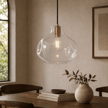 Organic 12" Pendant - CLEARbrasscasivra