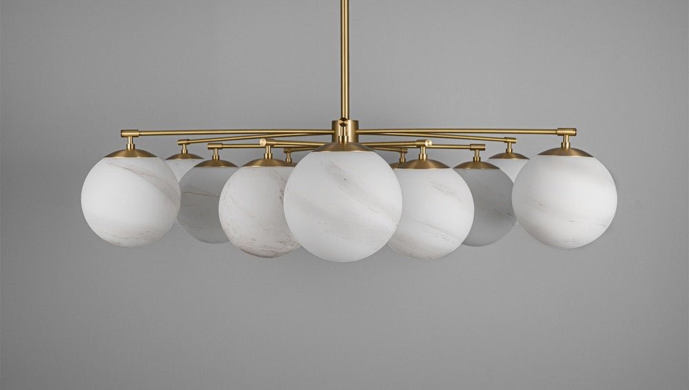 Orion Oval Flush Mount Base Chandelier Ø47.8″ - Black gunmetalBorosilicate Transparent Ribbon Glasscasivra