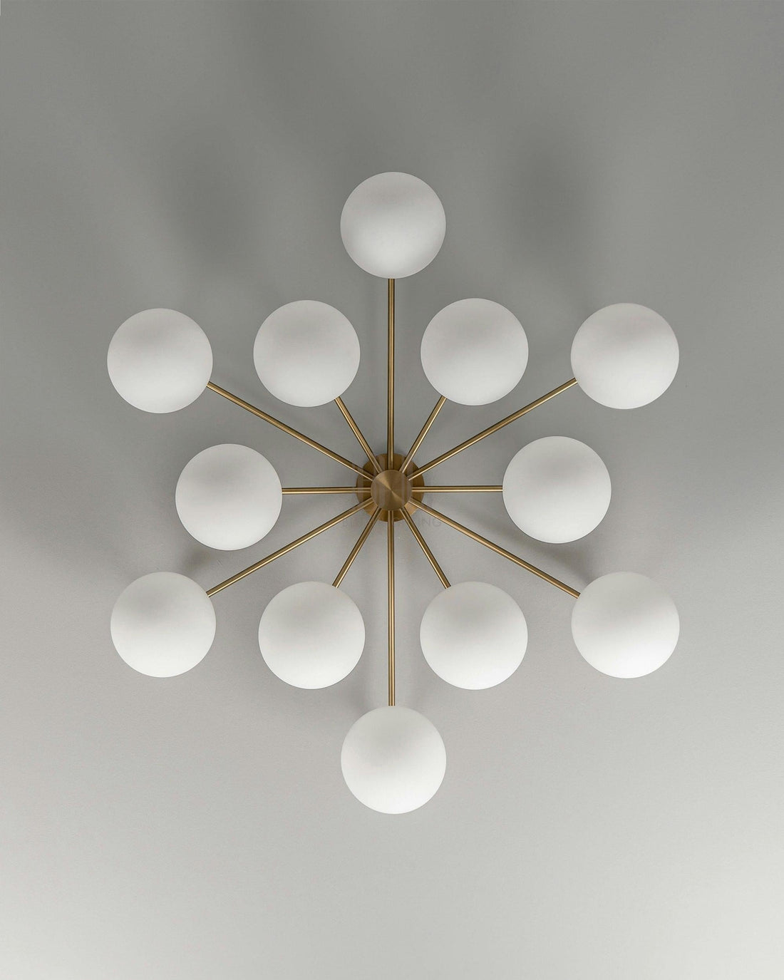 Orion Oval Flush Mount Base Chandelier Ø47.8″ - Lacquered burnished brassSoda Lime Triplex Opal Matte Glasscasivra