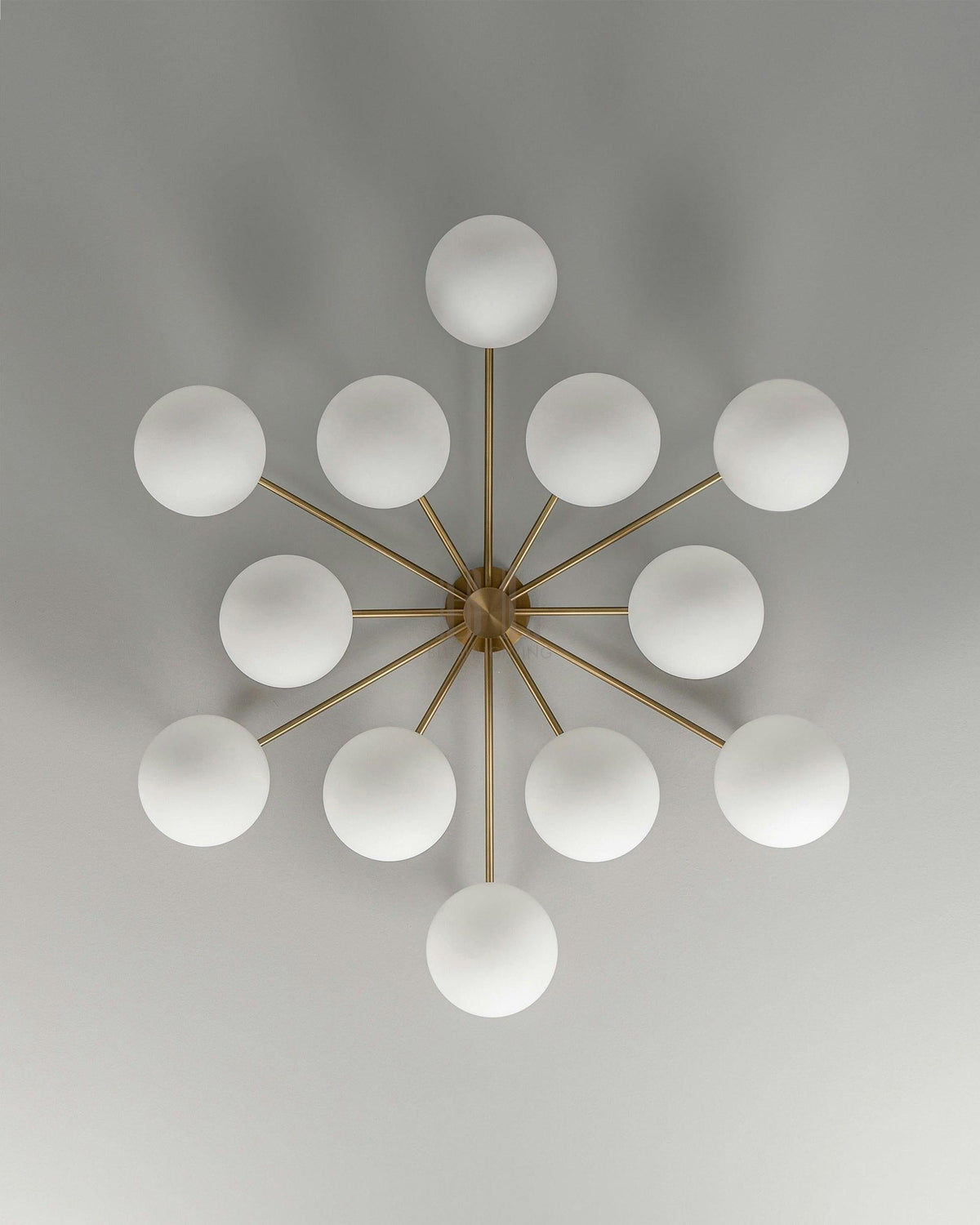 Orion Oval Flush Mount Base Chandelier Ø47.8″ - Lacquered burnished brassSoda Lime Triplex Opal Matte Glasscasivra