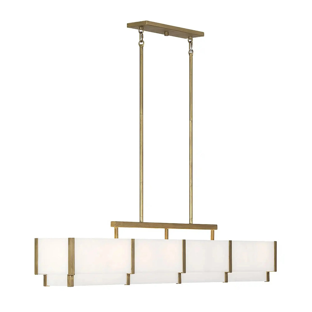 Orleans Linear Alabaster Linear Chandelier - Distressed Gold58.3”casivra