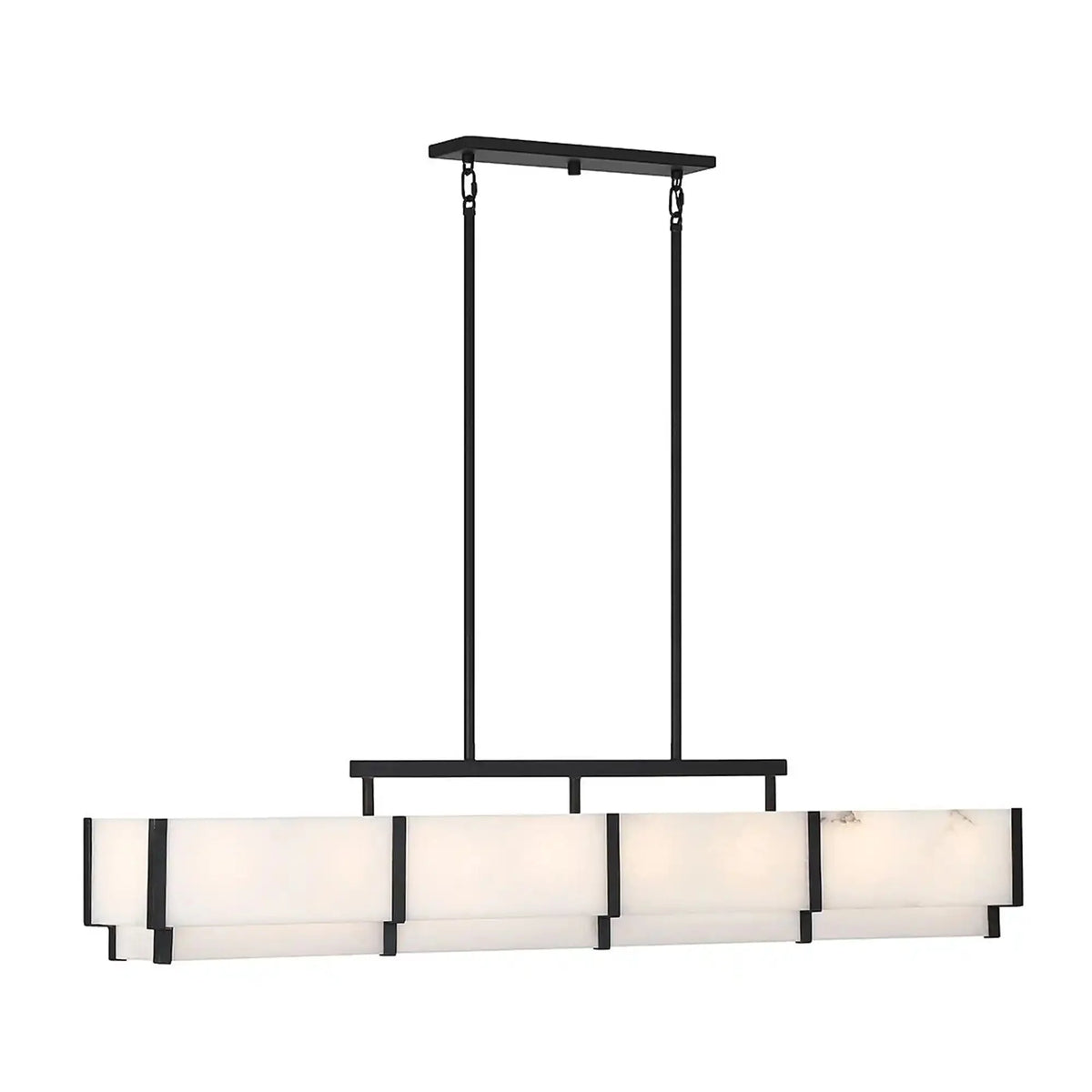 Orleans Linear Alabaster Linear Chandelier - Black Cashmere58.3”casivra