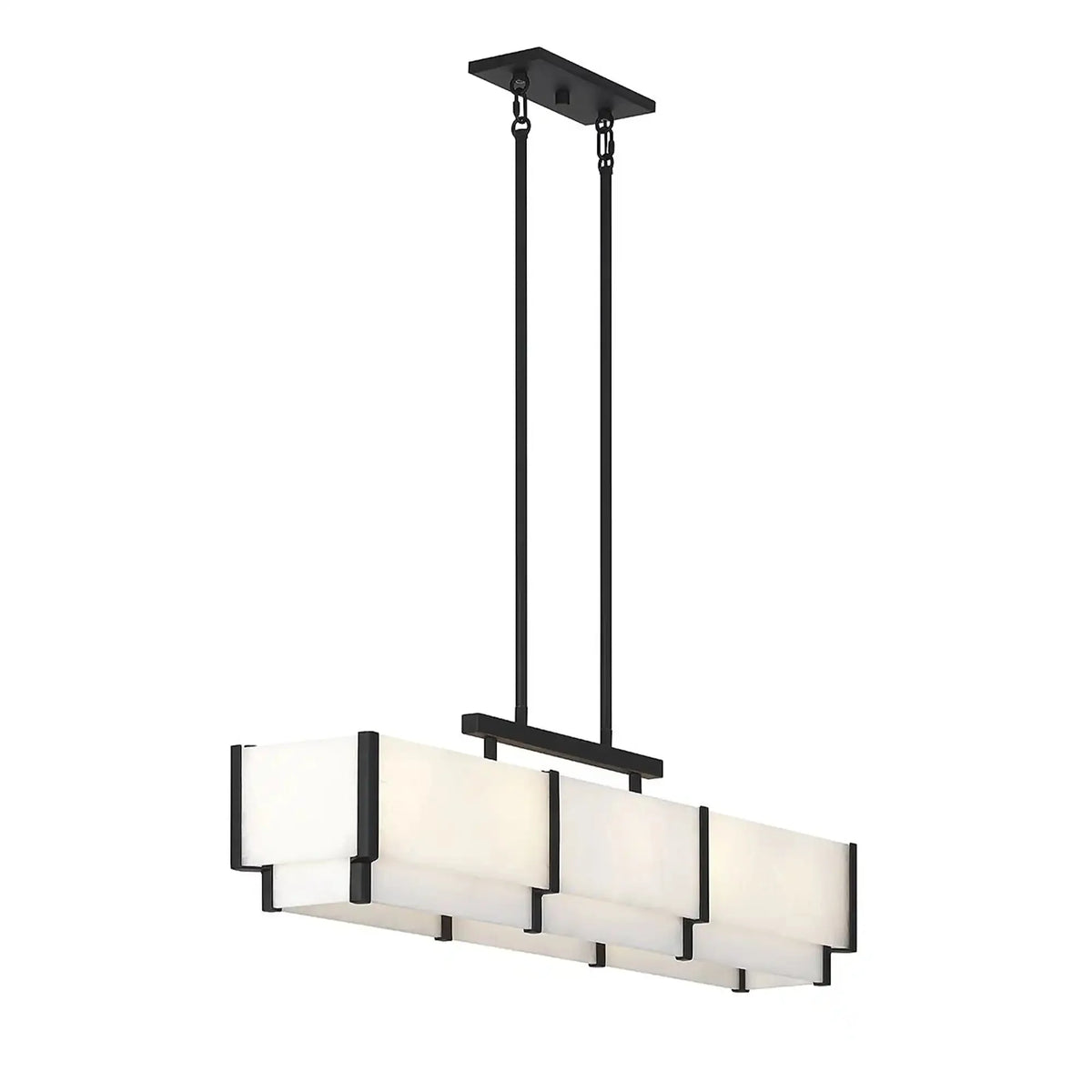 Orleans Linear Alabaster Linear Chandelier - Black Cashmere44.4”casivra