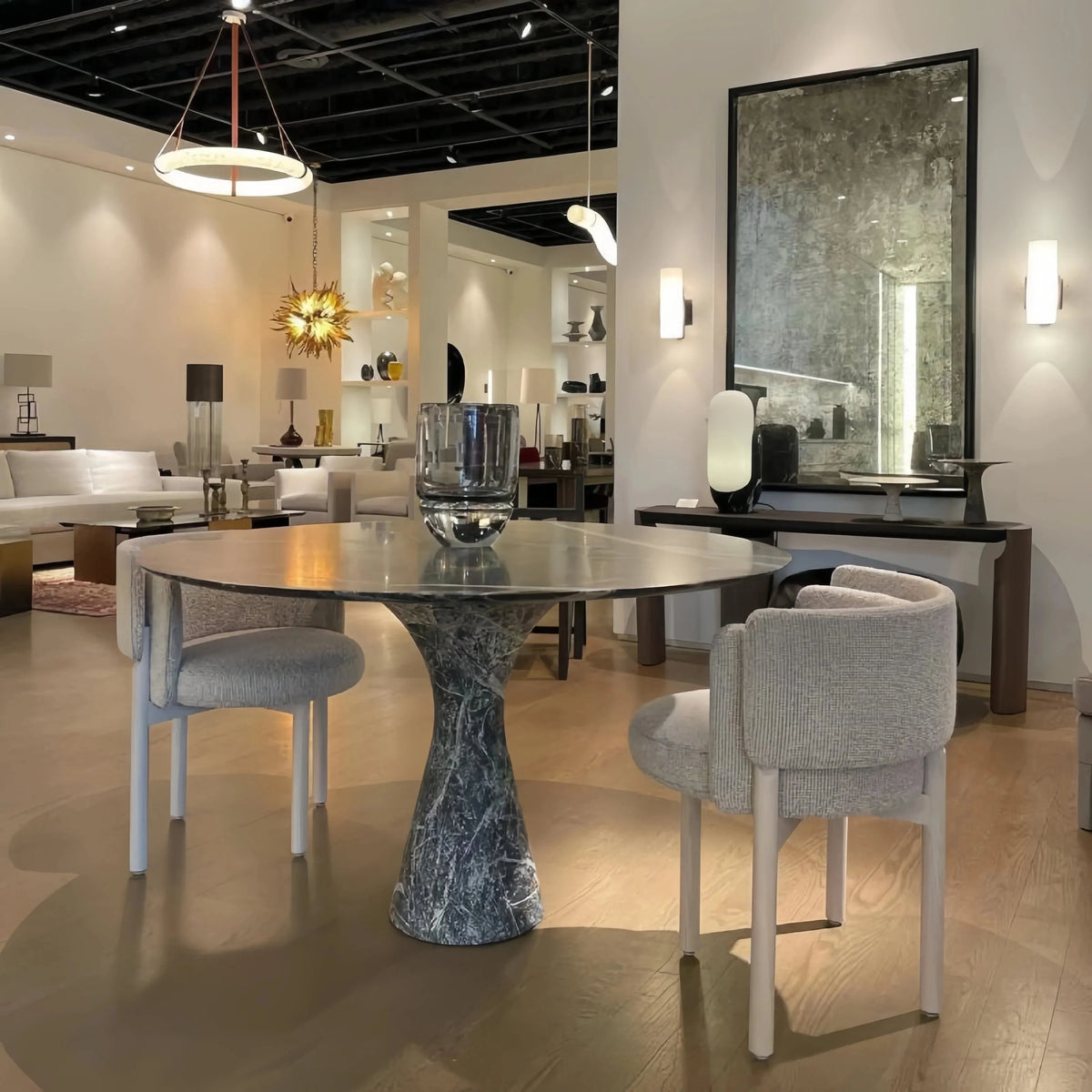 Oslo L1P Pendant Alabaster Chandelier, Halo Ring Chandelier With canopy Over Dining Table - 39.4" D Single Ringcasivra