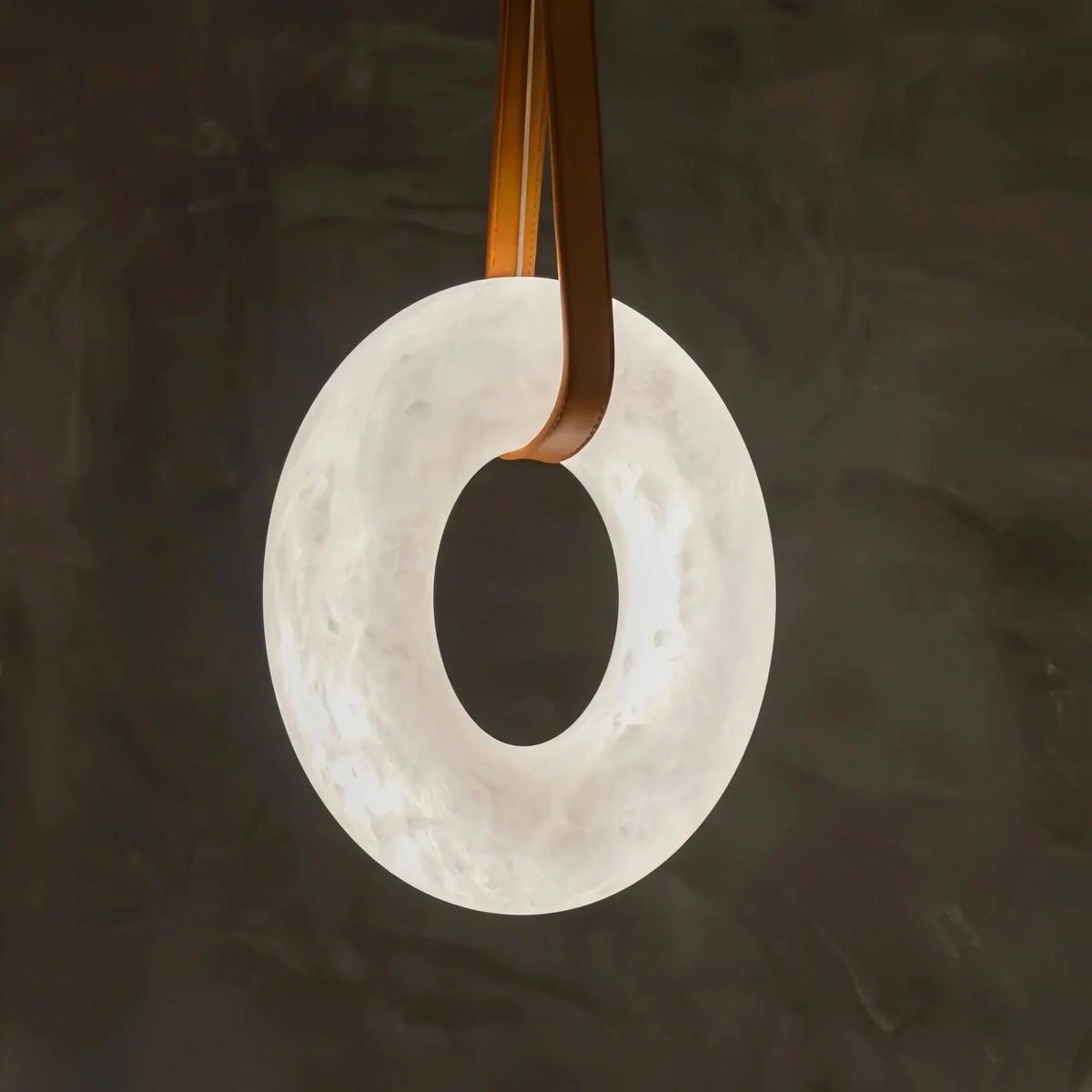 Oslo L1P Pendant Alabaster Chandelier, Halo Ring Chandelier With canopy Over Dining Table - 31.5" D Single Ringcasivra