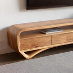 Modern Curved TV Shelf For Living Room Decor