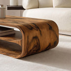 Minimalist Coffee Table With Storage Shelf For Living Room