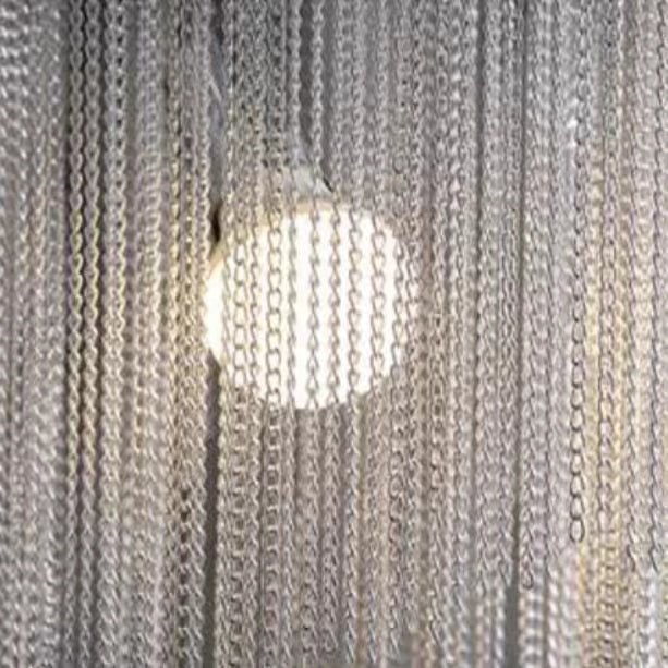 Oversized Art Fashion Spiral Tassel Aluminum Chain Chandelier for Living Room/Foyer - Black NickelD23.6"*H17.7"Warm Lightcasivra