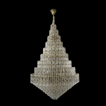Oversized Multi - layers Honeycomb Luxury Crystal Chandelier in Gold Finish for Big Hallway/Foyer/Entryway - D23.6"*H15.75"(D60cm*H40cm)Warm Lightcasivra