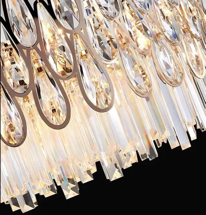 Oversized Multi - layers Luxury Creative Art Crystal Chandelier for Foyer/Staircase/Hallway - 4 Layers:D31.5"*H51.2"casivra
