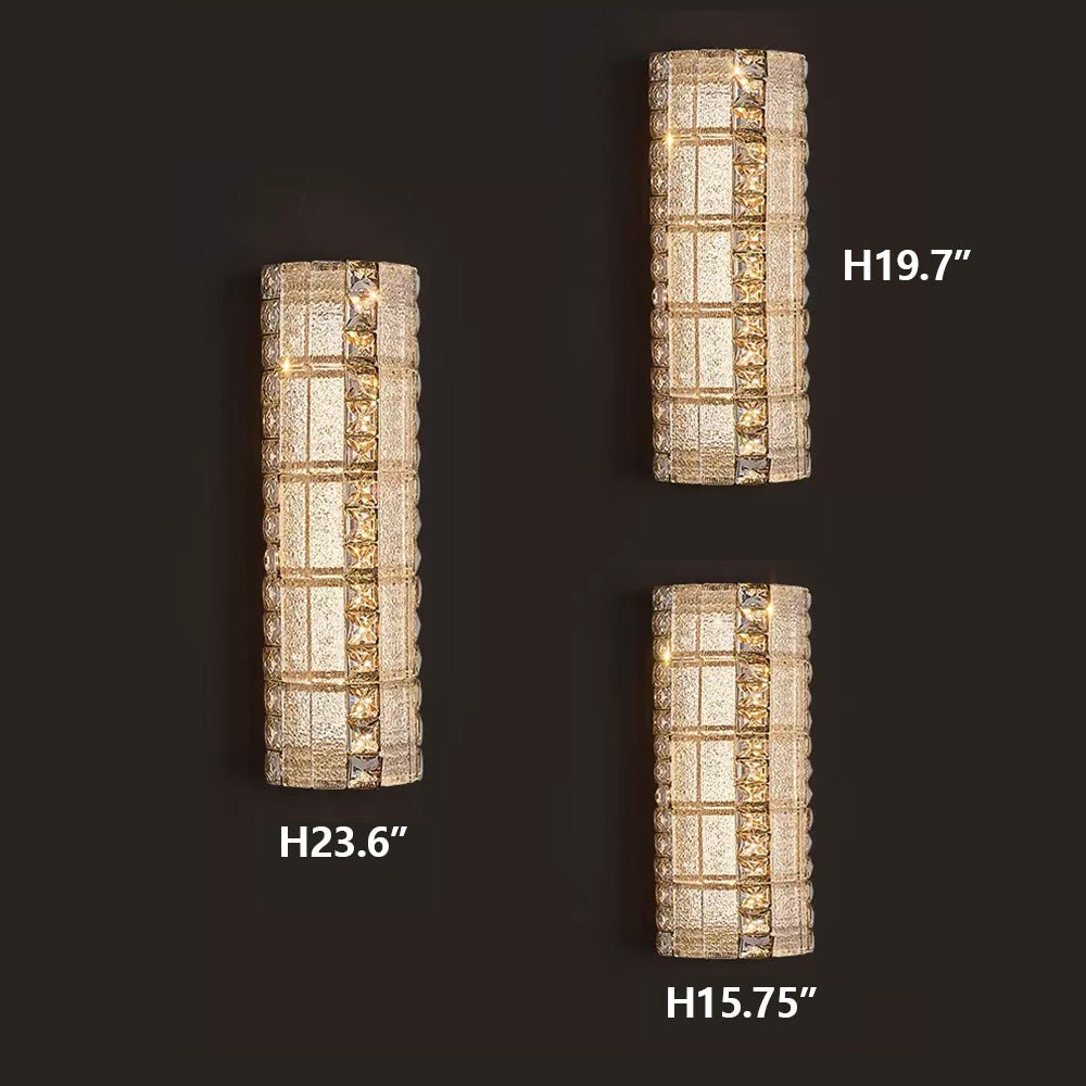 Oversized Multi - layers Luxury Gold Crystal Chandelier For Large Foyer/Hallway/Entryway - Wall Light/W3.94"*D3.94"*H15.75"Warm Lightcasivra
