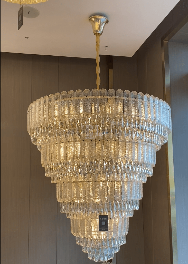 Oversized Multi - layers Luxury Gold Crystal Chandelier For Large Foyer/Hallway/Entryway - D39.4"*H59.1"/86kgWarm Lightcasivra