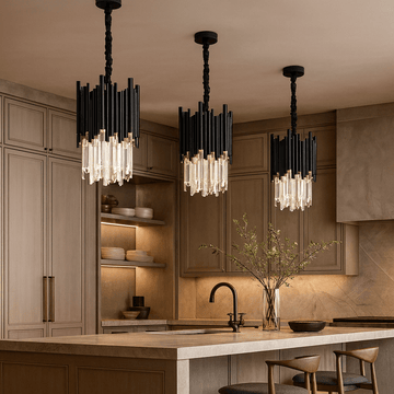 Vigo 12-inch round crystal chandelier for a small dining space