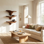 Modern Wooden Live Edge Mushroom Shelf For Minimalist Interior Decor
