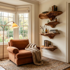 Farmhouse Solid Wood Mushroom Shelf For Bedroom Decor And Storage