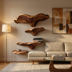 Farmhouse Solid Wood Mushroom Shelf For Bedroom Decor And Storage
