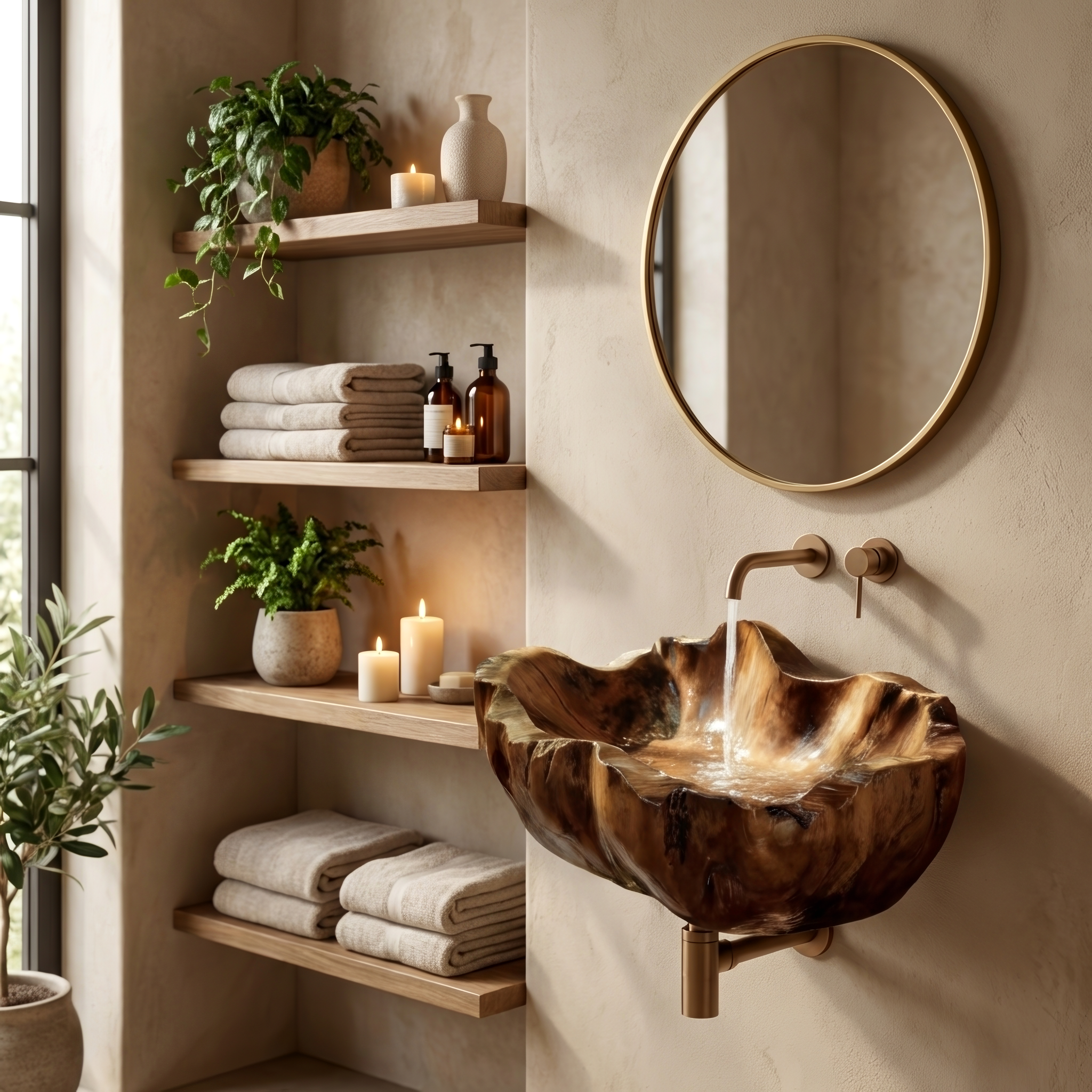 Modern Solid Wood Wash Basin For Luxury Bedroom Furniture Decor