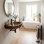 Mid Century Wooden Live Edge Wood Basin For Bedroom Interior Decor