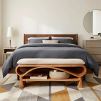 Minimalist Solid Wood Bench For Bedroom Interior Design