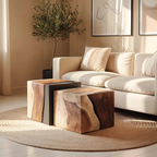 Mid Century Solid Wood Square Coffee Table For Bedroom Decor