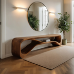 Handcrafted Bench Curved Design For Living Room