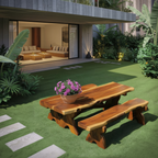 Rustic Outdoor Picnic Table And Bench Set For Garden