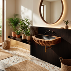 Farmhouse Wall Mounted Wooden Bathroom Sink For Rustic Bathroom Decor