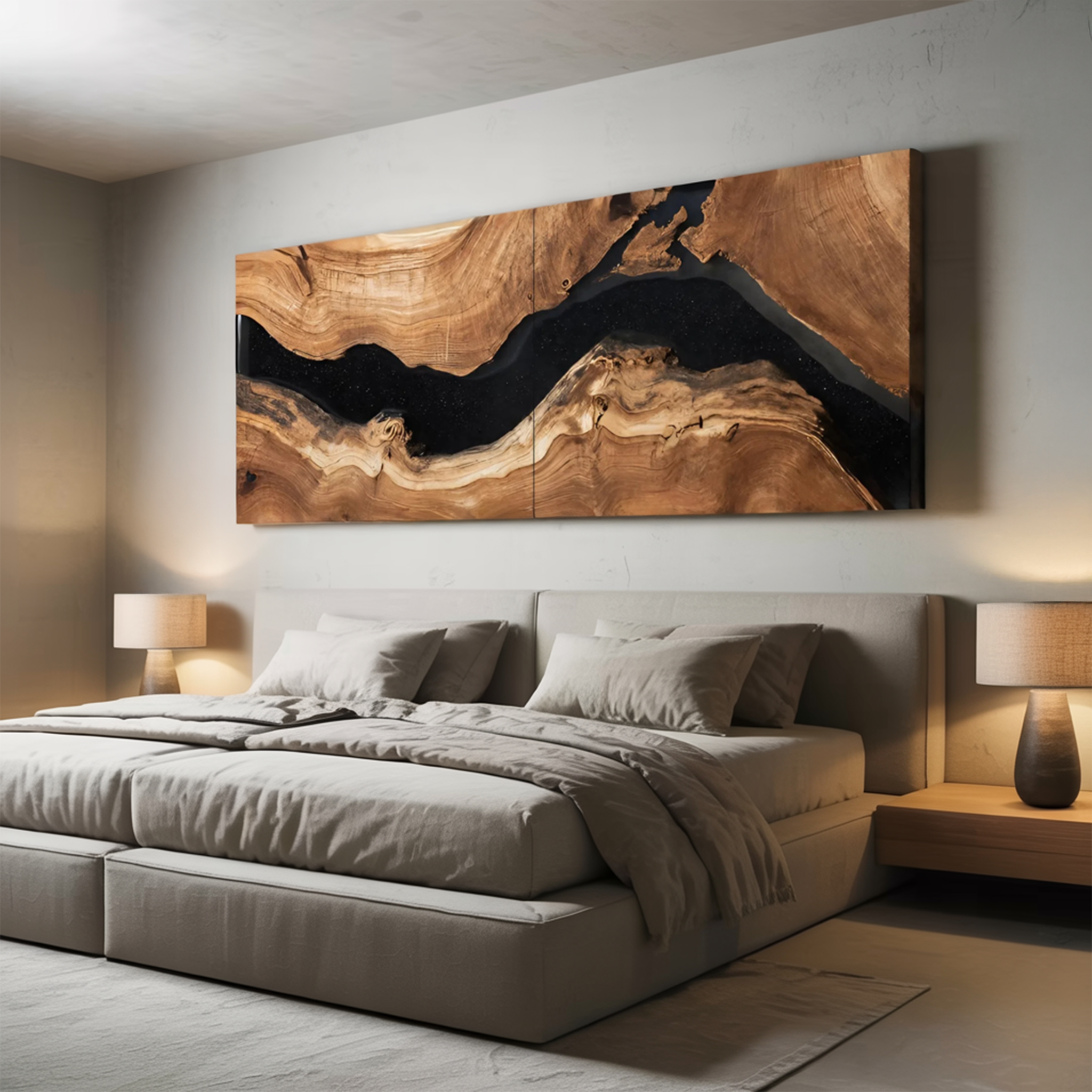 Handcrafted Wooden Rectangular Wall Art For Living Room Decor