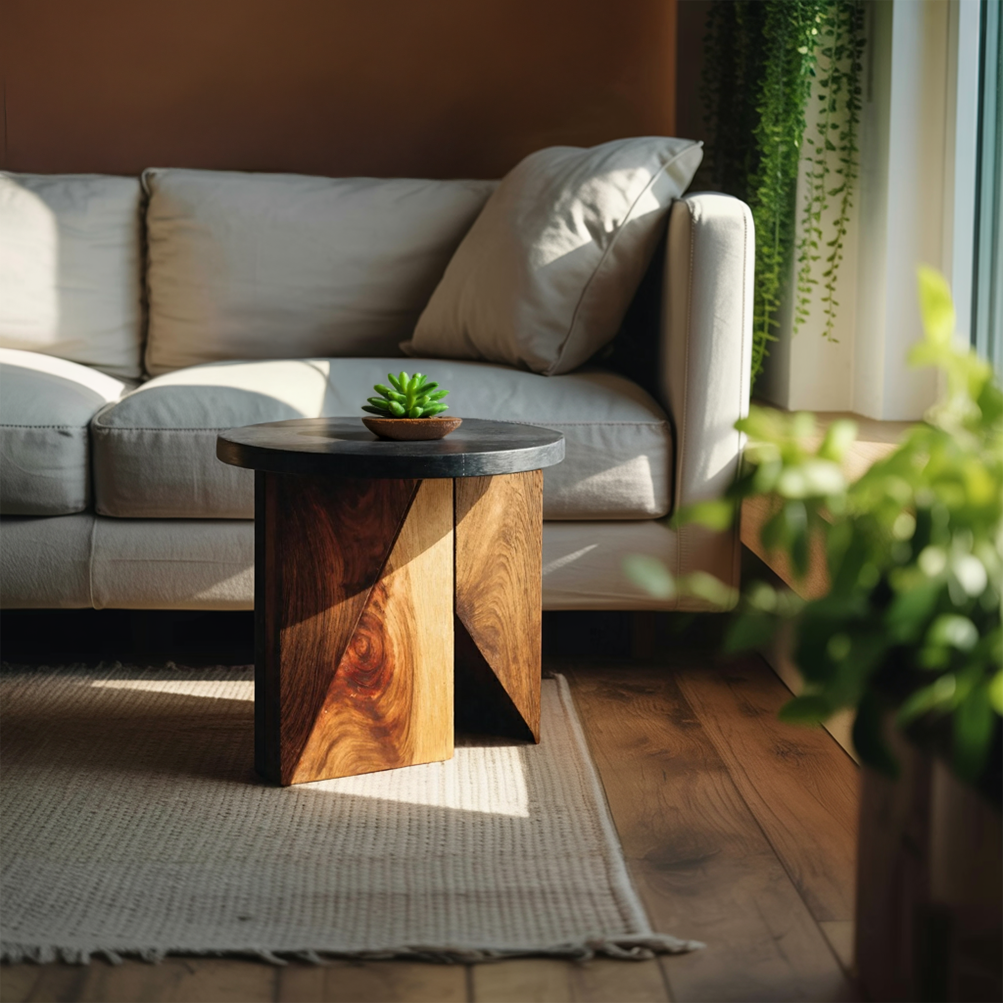 Farmhouse Solid Wood End Table For Cozy Bedside Table