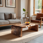Modern Solid Wood Irregular Coffee Table For Living Room