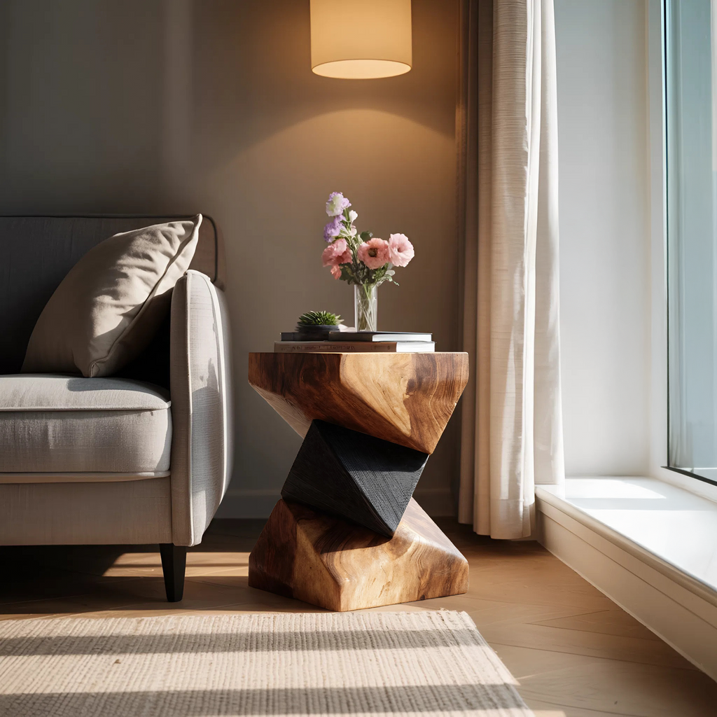 Farmhouse Wooden Side Table For Modern Farmhouse Decor