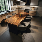 Furniture Decor Handcrafted Wooden Live Edge Dining Table