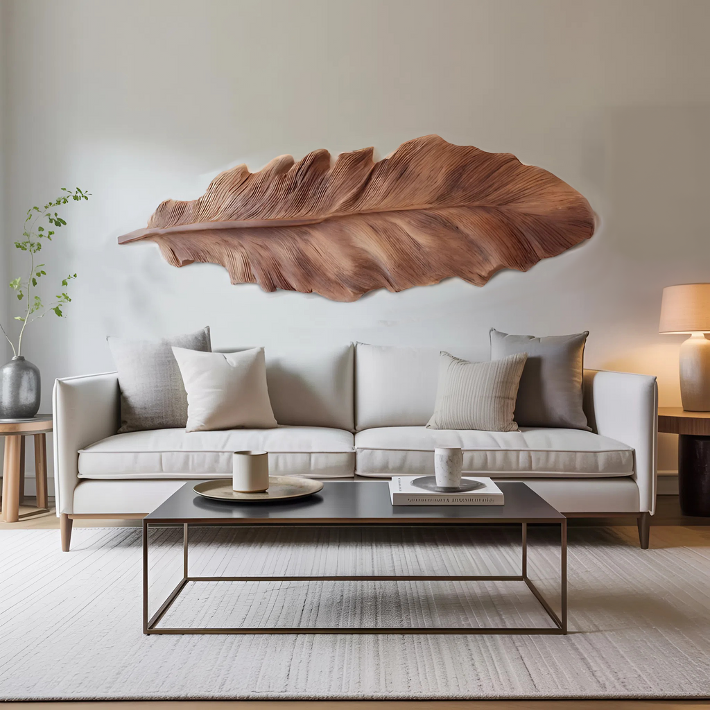 Handcrafted Feather Wall Sculpture For Living Room Decor