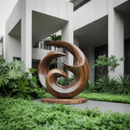Farmhouse Abstract Wooden Sculpture For Living Room