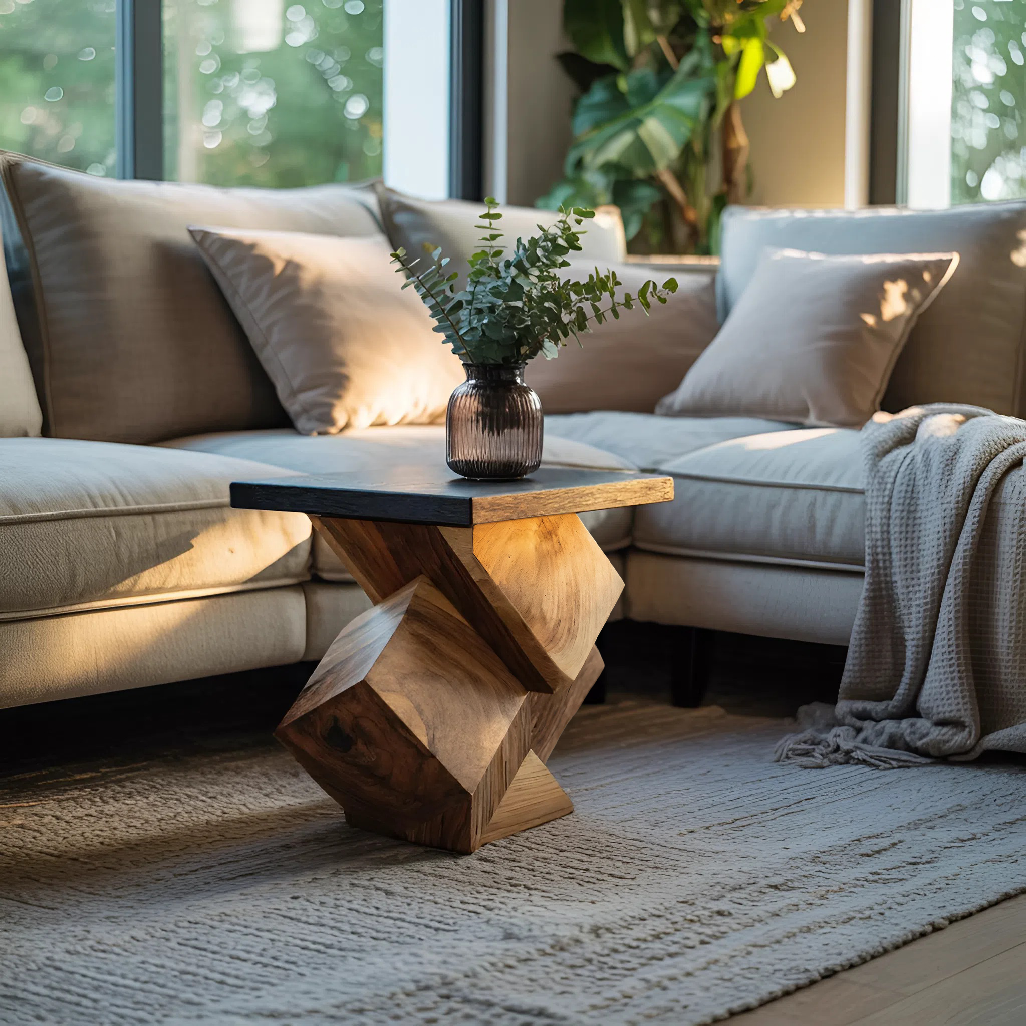 Handcrafted Live Edge Side Table For Warm Living Space