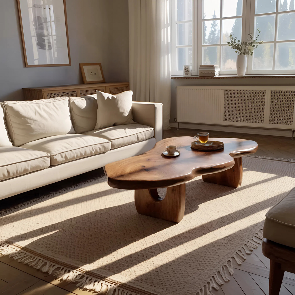 Modern Wooden Live Edge Coffee Table For Furniture Decor