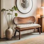 Modern Bench With Curved Backrest For Bedroom