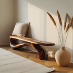 Handcrafted Organic Form Bench For Entryway