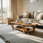 Contemporary Live Edge Coffee Table Two Layered Design For Living