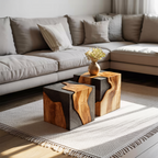 Handcrafted Low Wooden Coffee Table For Unique Living Room