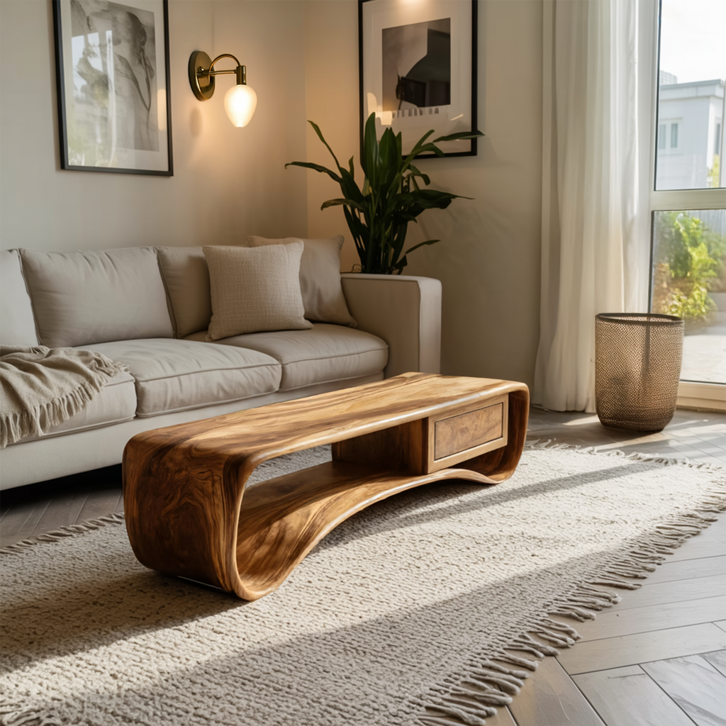 Handcrafted Coffee Table Compact Design For Living Room