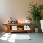 Organic Bath Bench For Bathroom Or Wellness Retreat Interior